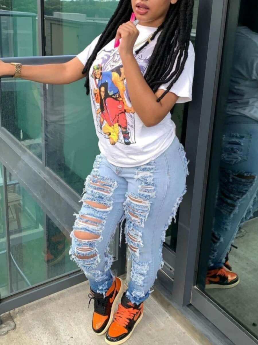Ripped Stretch Jeans