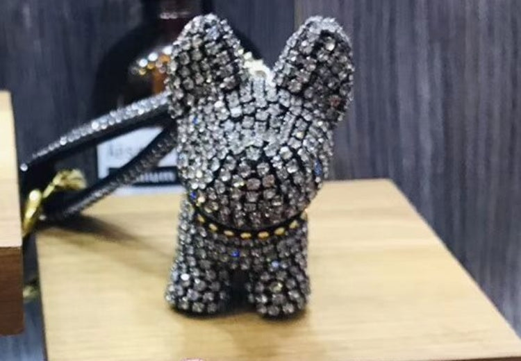 Diamond-encrusted dog keychains