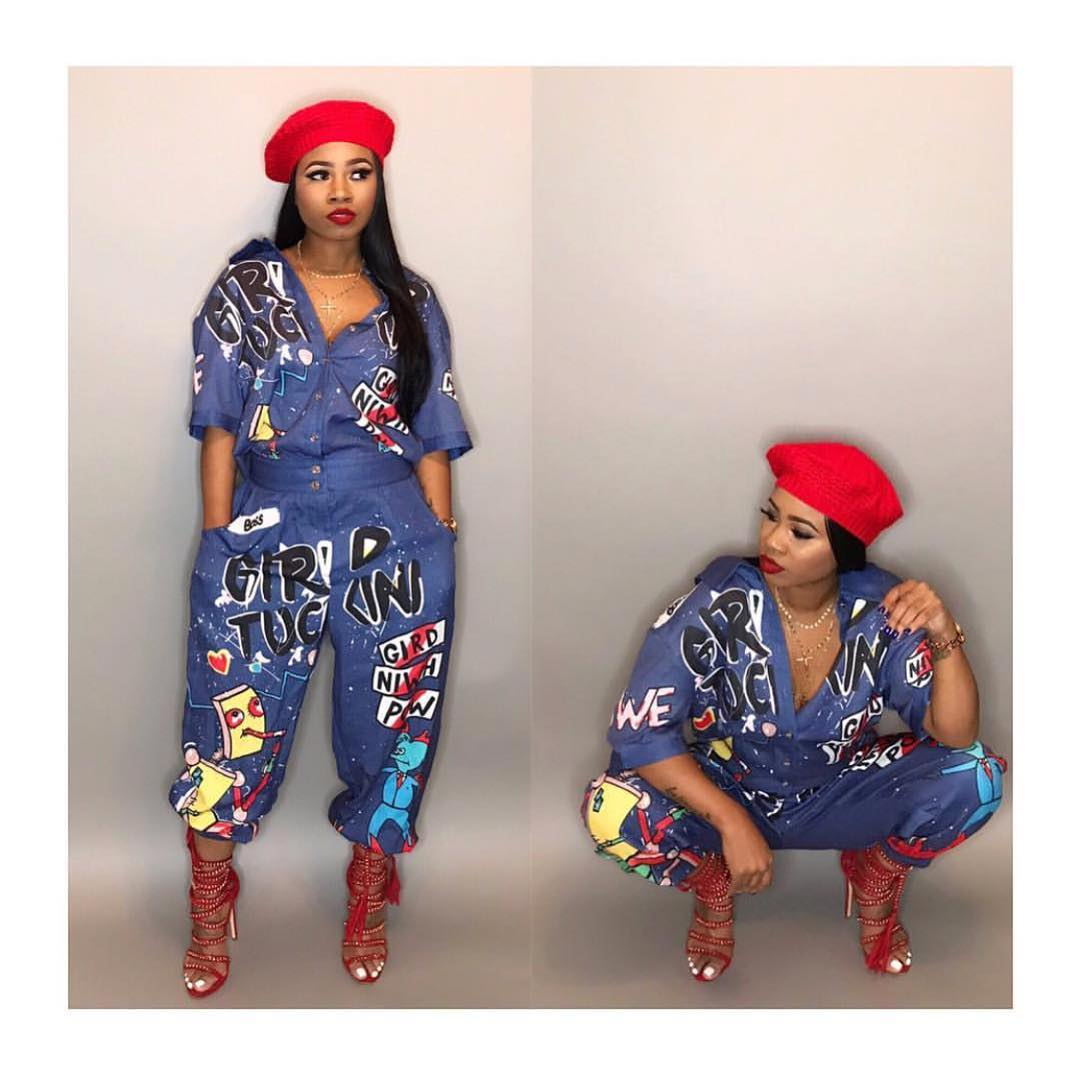 Sexy letter print jumpsuit