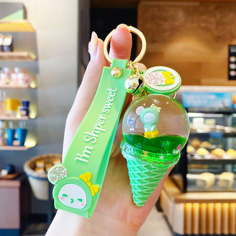Floating Liquid Bottle Ice Cream Baby Keychain