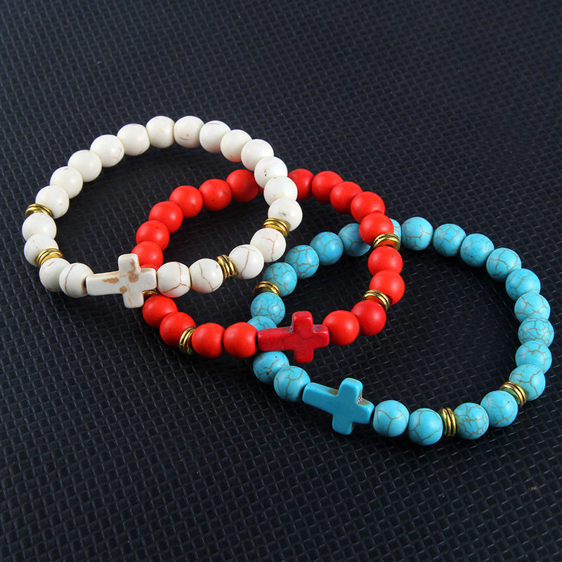 Beaded Stone Cross
