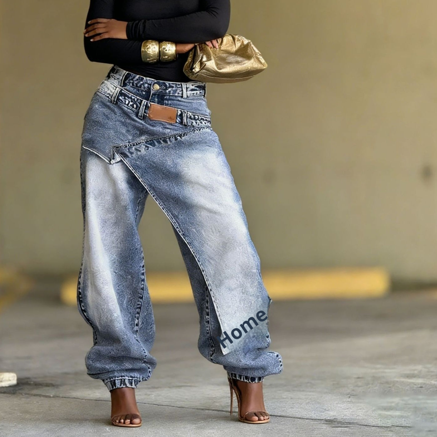 Patchwork Denim Jeans